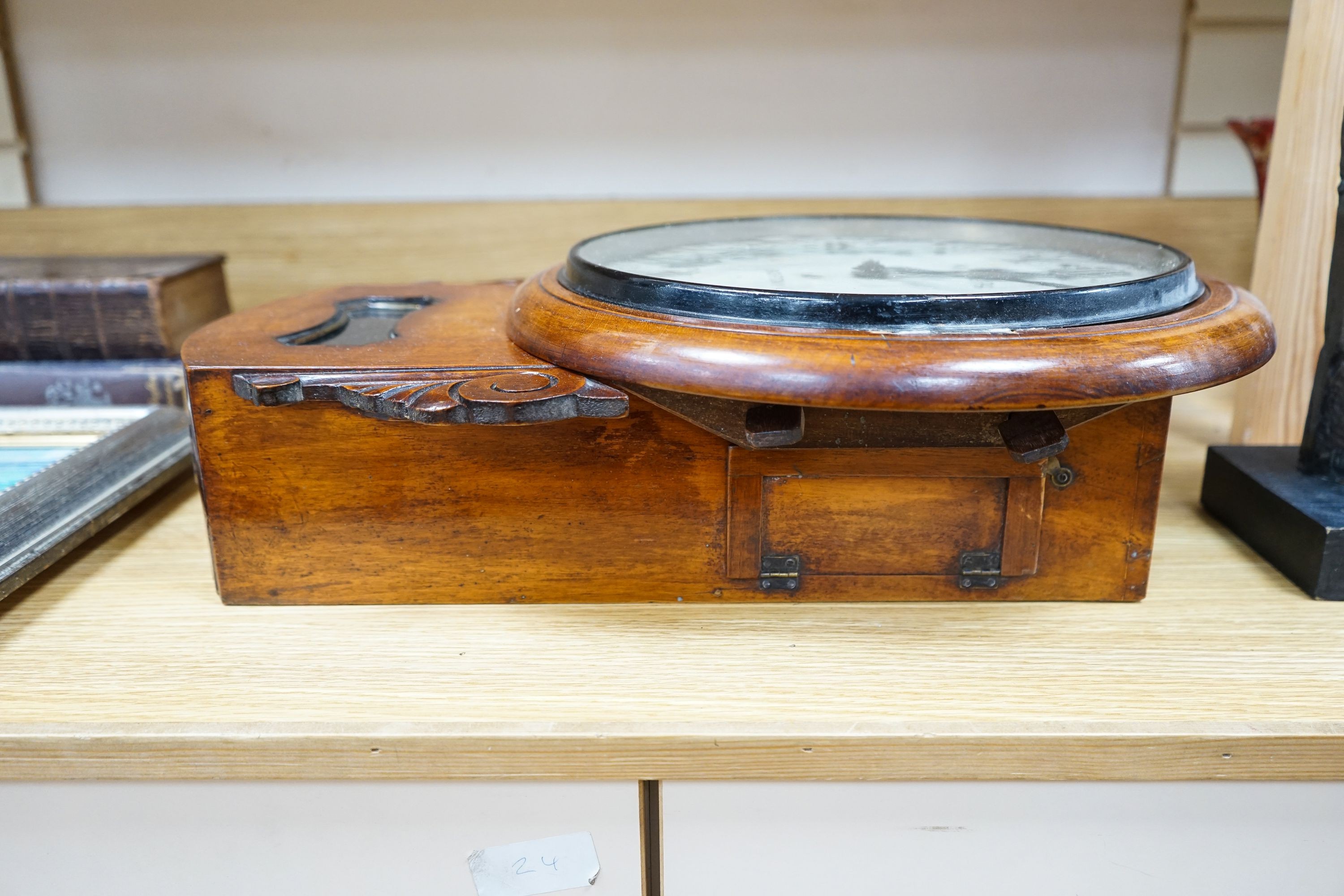 Miller, Brighton, a Victorian mahogany drop dial fusee wall timepiece 54cm